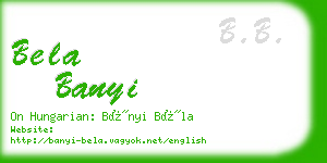 bela banyi business card